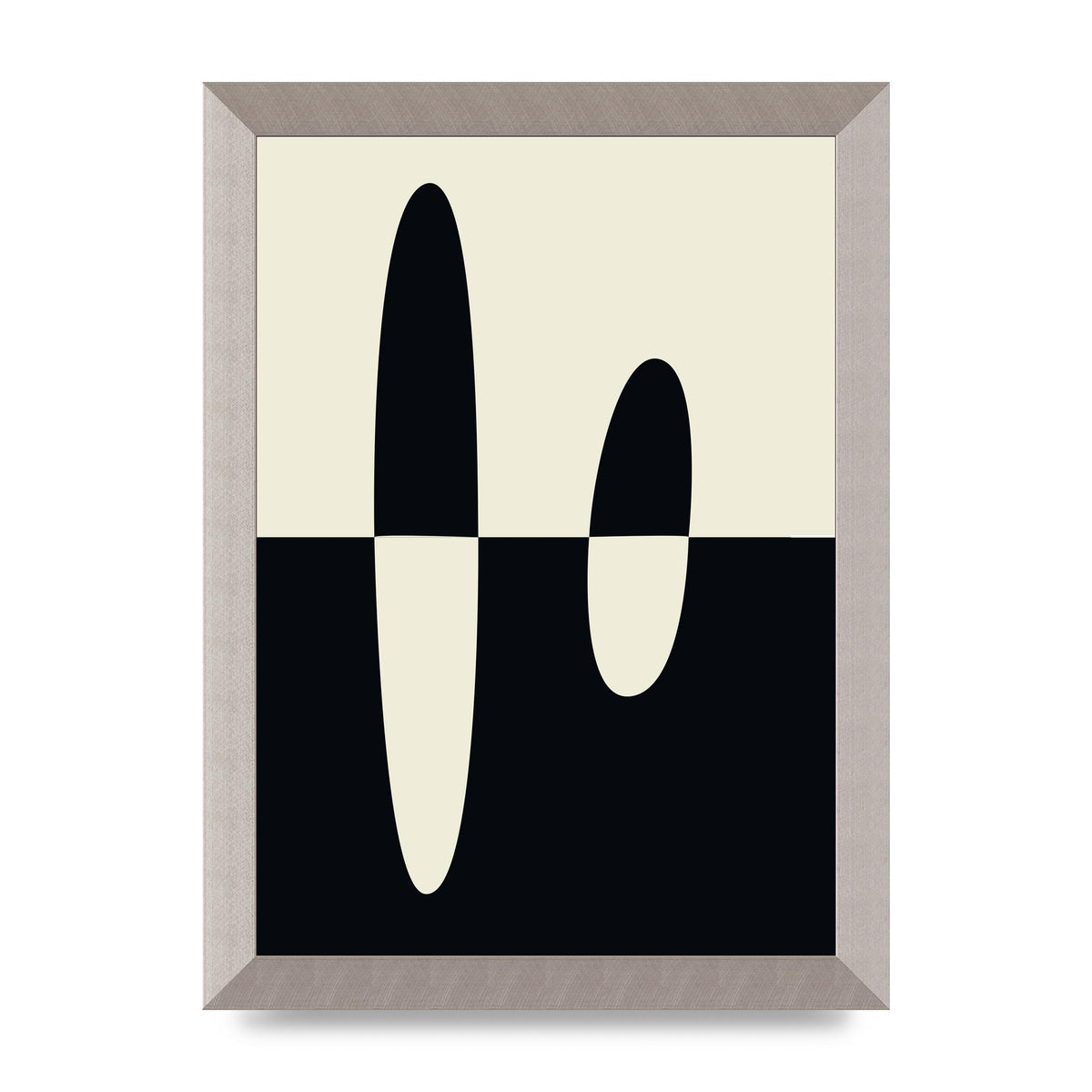 Abstract Split Shape Monochrome Five Printed Poster - A4 framed
