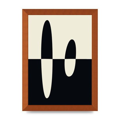 Abstract Split Shape Monochrome Five Printed Poster - A4 framed