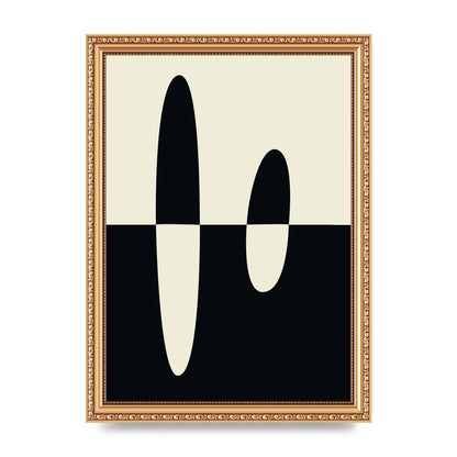 Abstract Split Shape Monochrome Five Printed Poster - A4 framed