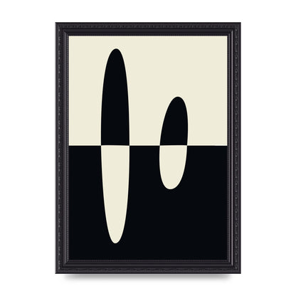 Abstract Split Shape Monochrome Five Printed Poster - A4 framed