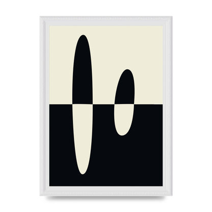 Abstract Split Shape Monochrome Five Printed Poster - A4 framed