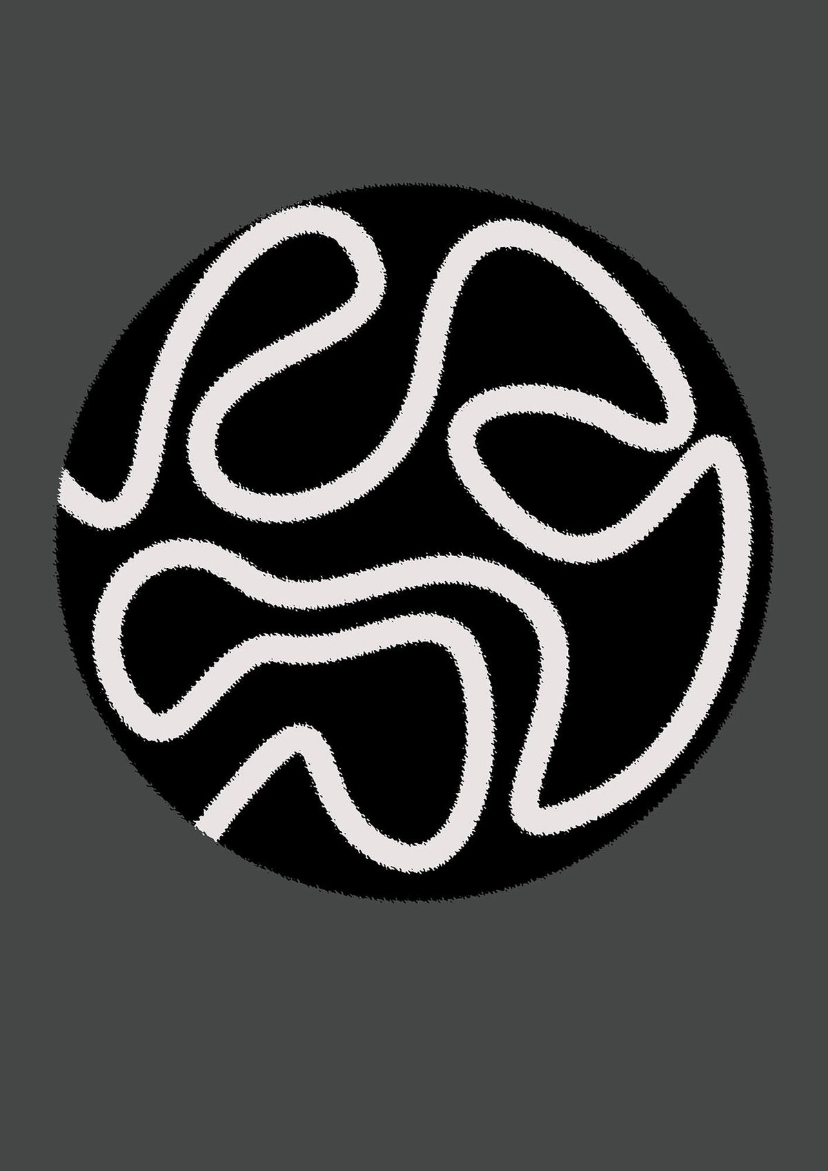 Abstract Line Disc Black Grey Art For The Home - detail