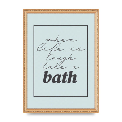 Bathroom Take A Bath Grey" Art For The Home - A3 framed