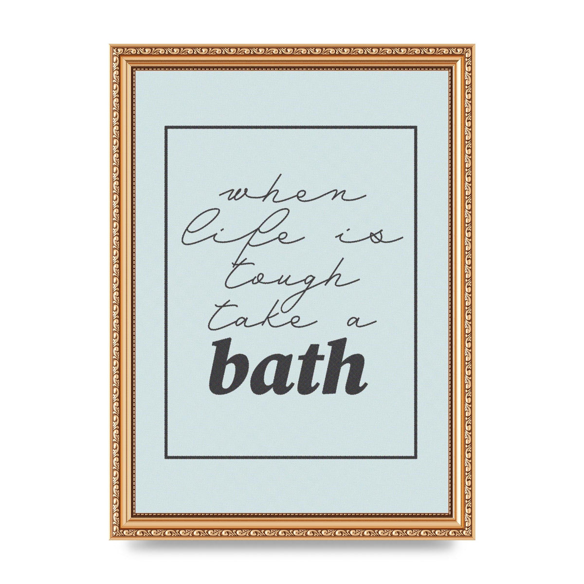 Bathroom Take A Bath Grey" Art For The Home - A4 framed