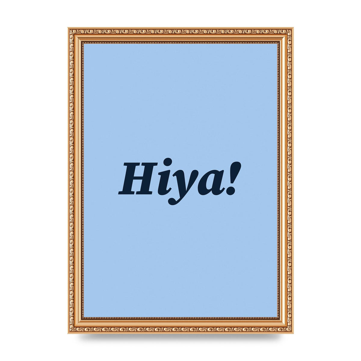 Hiya Printed Poster - A4 framed
