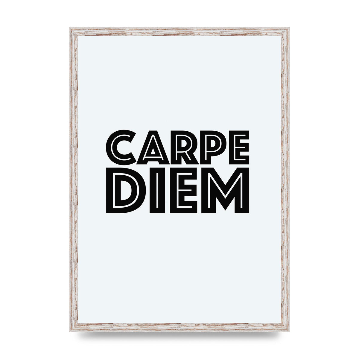 Carpe Diem White" Wall Art - A2 framed