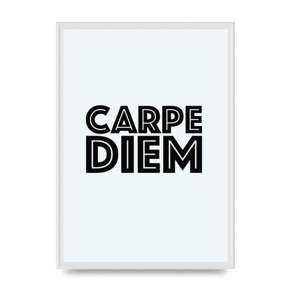 Carpe Diem White" Wall Art - A2 framed