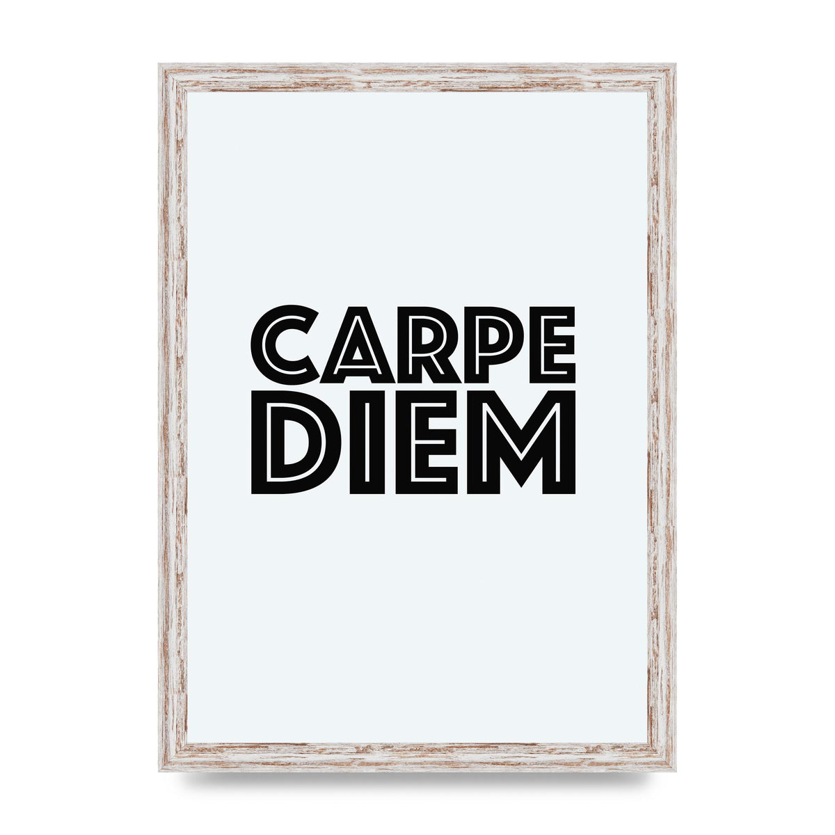 Carpe Diem White" Wall Art - A3 framed