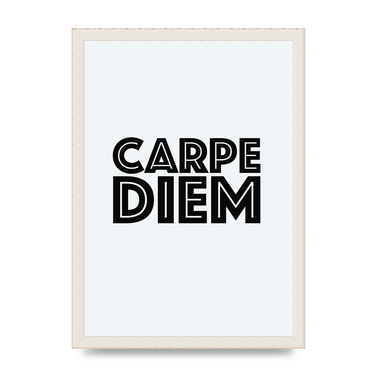 Carpe Diem White" Wall Art - A3 framed