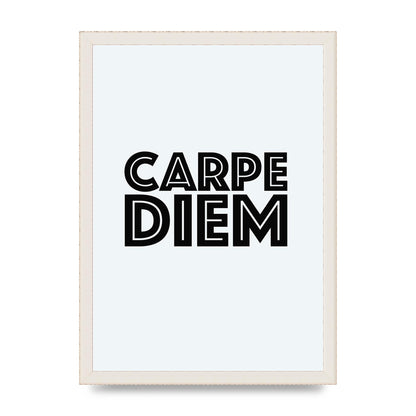 Carpe Diem White" Wall Art - A3 framed