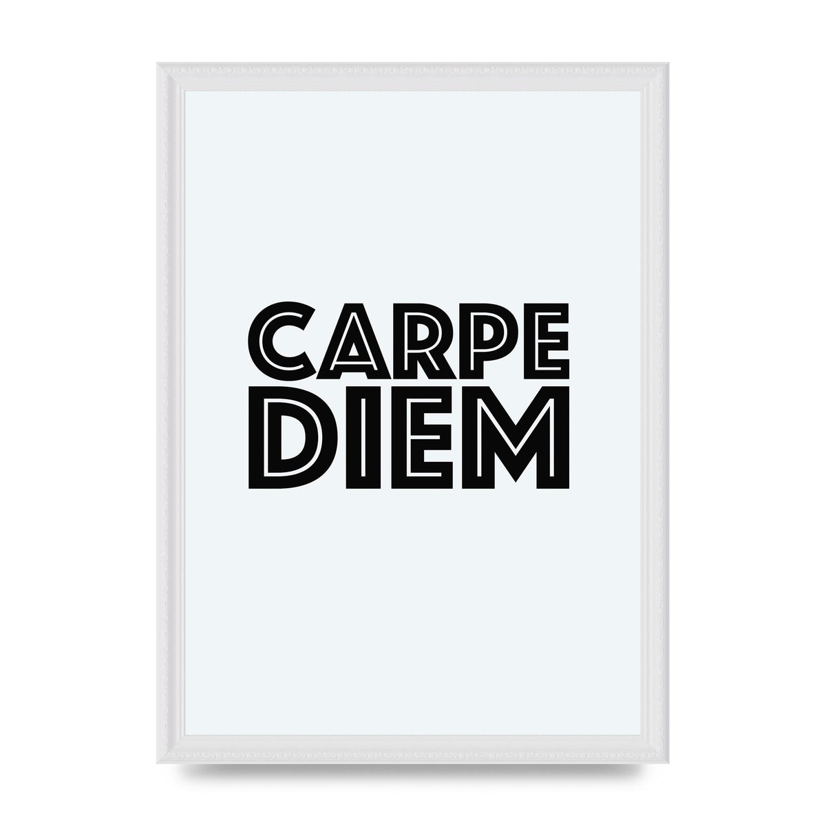 Carpe Diem White" Wall Art - A3 framed
