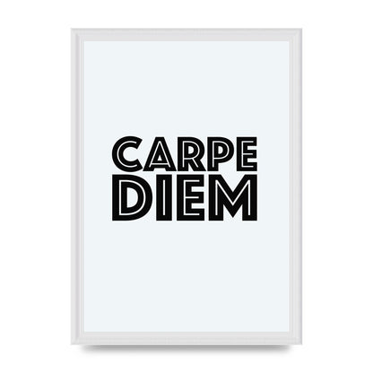 Carpe Diem White" Wall Art - A3 framed