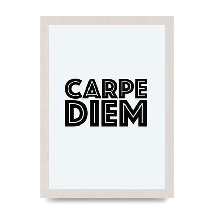Carpe Diem White" Wall Art - A4 framed