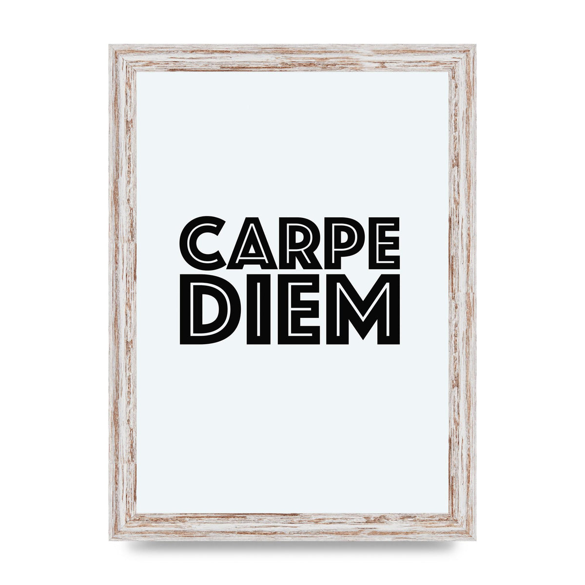 Carpe Diem White" Wall Art - A4 framed