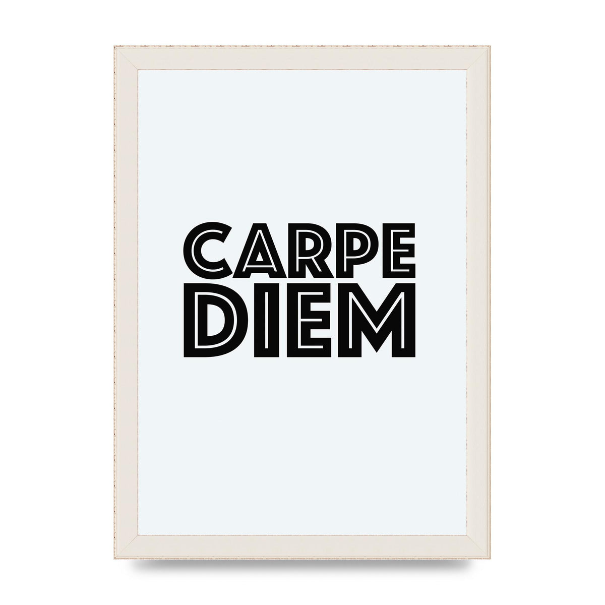 Carpe Diem White" Wall Art - A4 framed