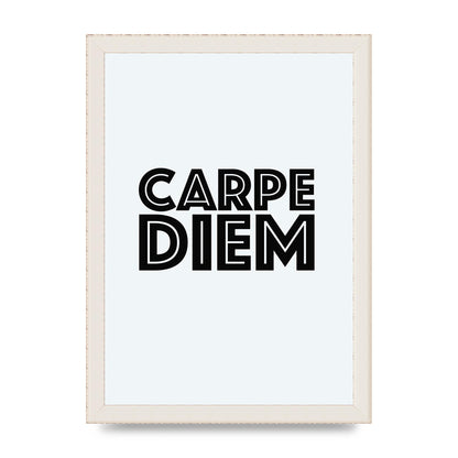 Carpe Diem White" Wall Art - A4 framed