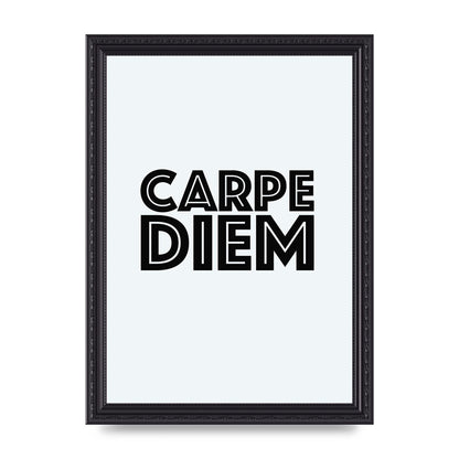 Carpe Diem White" Wall Art - A4 framed