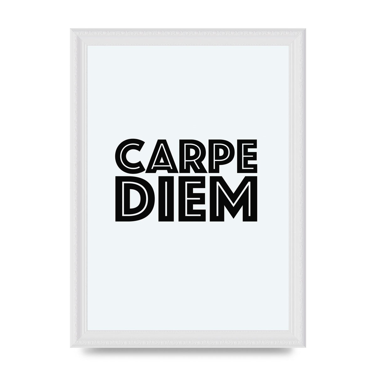 Carpe Diem White" Wall Art - A4 framed