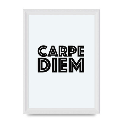 Carpe Diem White" Wall Art - A4 framed