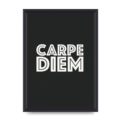 Carpe Diem Dark Grey" Art For The Home - A3 framed