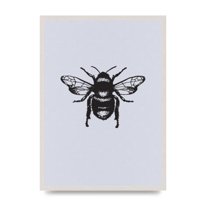 Bee Illustration Printed Poster - A2 framed