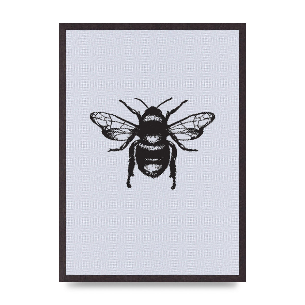 Bee Illustration Printed Poster - A2 framed
