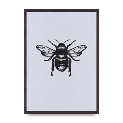 Bee Illustration Printed Poster - A2 framed