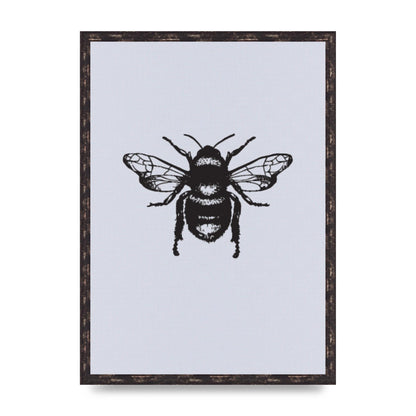 Bee Illustration Printed Poster - A2 framed