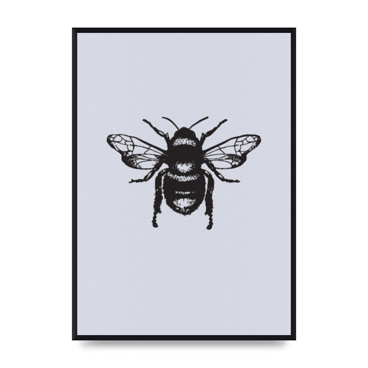 Bee Illustration Printed Poster - A2 framed