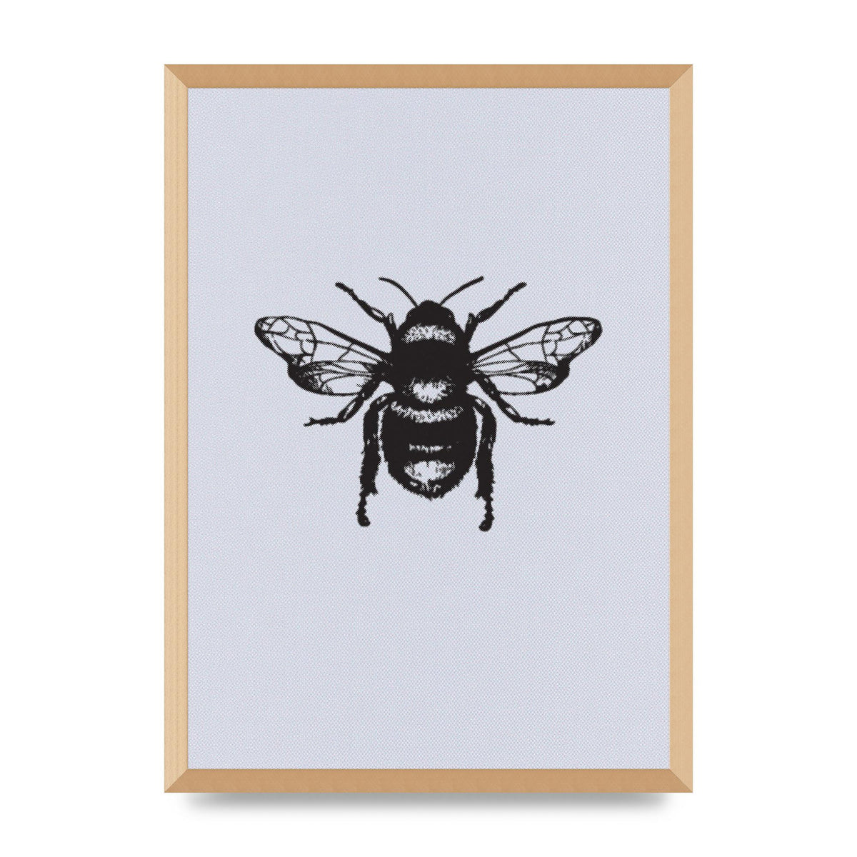 Bee Illustration Printed Poster - A2 framed
