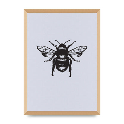 Bee Illustration Printed Poster - A2 framed