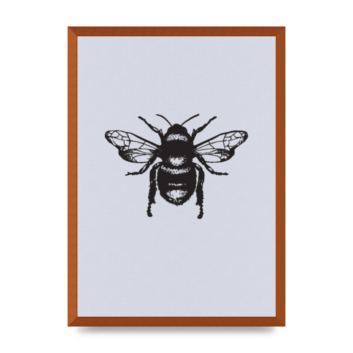 Bee Illustration Printed Poster - A2 framed