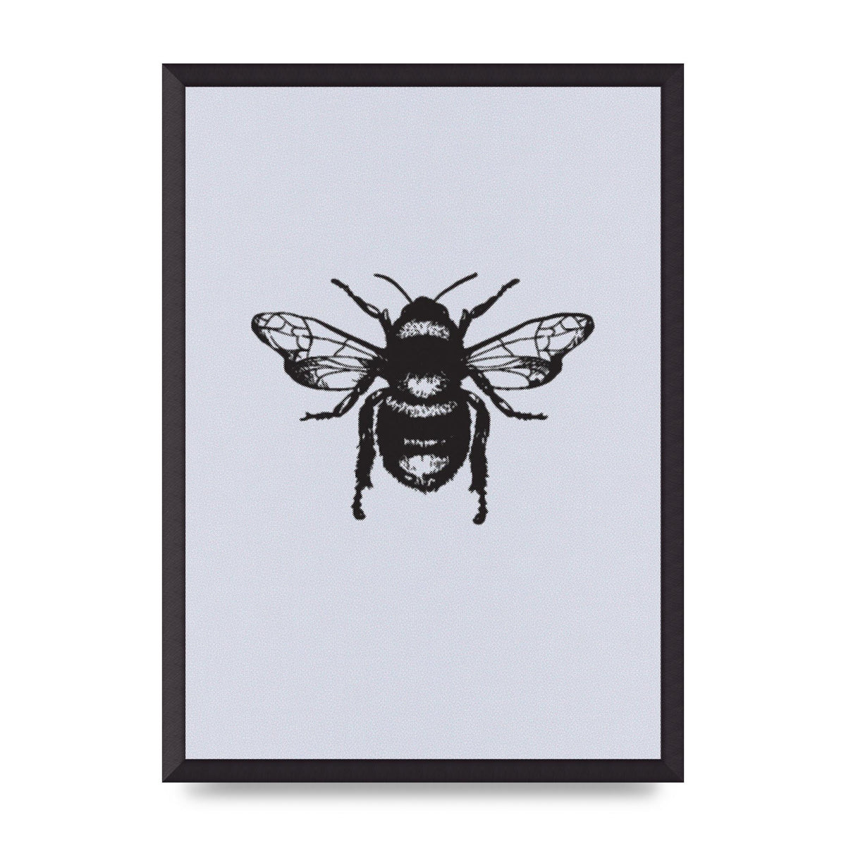 Bee Illustration Printed Poster - A2 framed