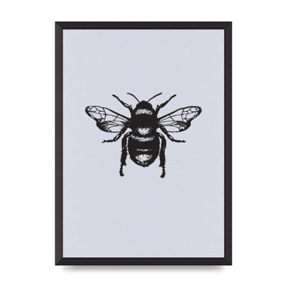 Bee Illustration Printed Poster - A2 framed