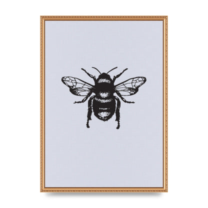 Bee Illustration Printed Poster - A2 framed