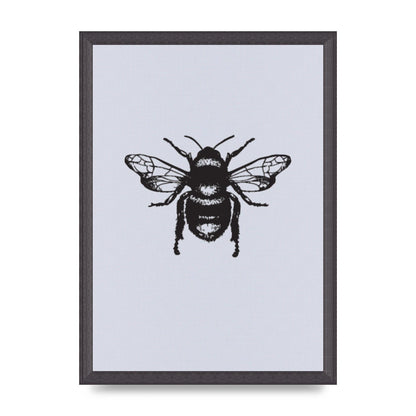 Bee Illustration Printed Poster - A3 framed