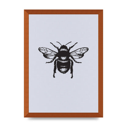 Bee Illustration Printed Poster - A3 framed