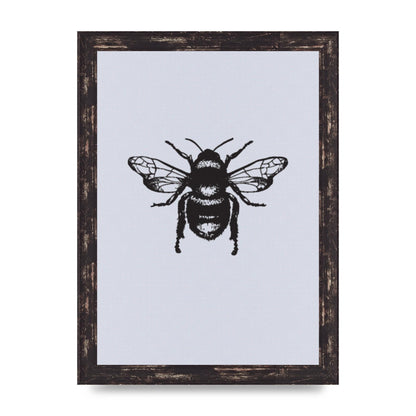 Bee Illustration Printed Poster - A4 framed