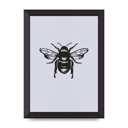 Bee Illustration Printed Poster - A4 framed