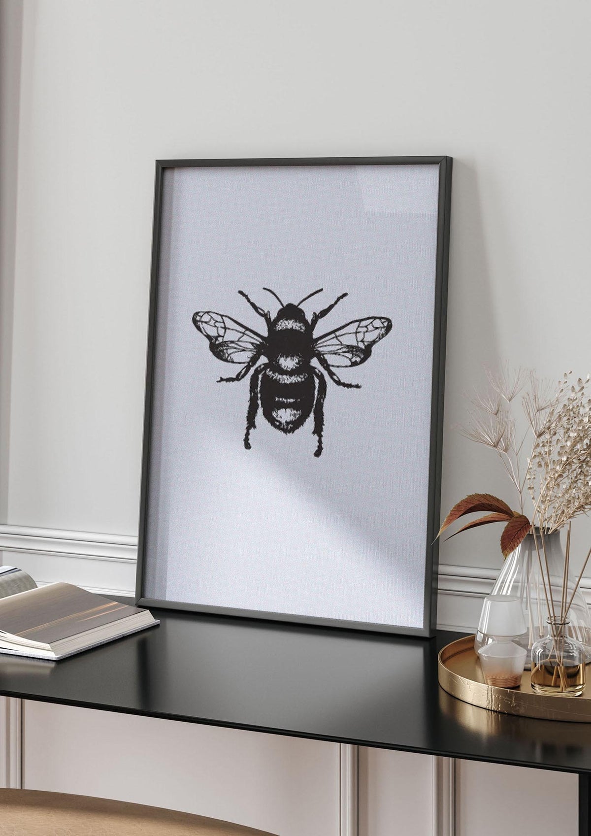 Bee Illustration Printed Poster - living room 4