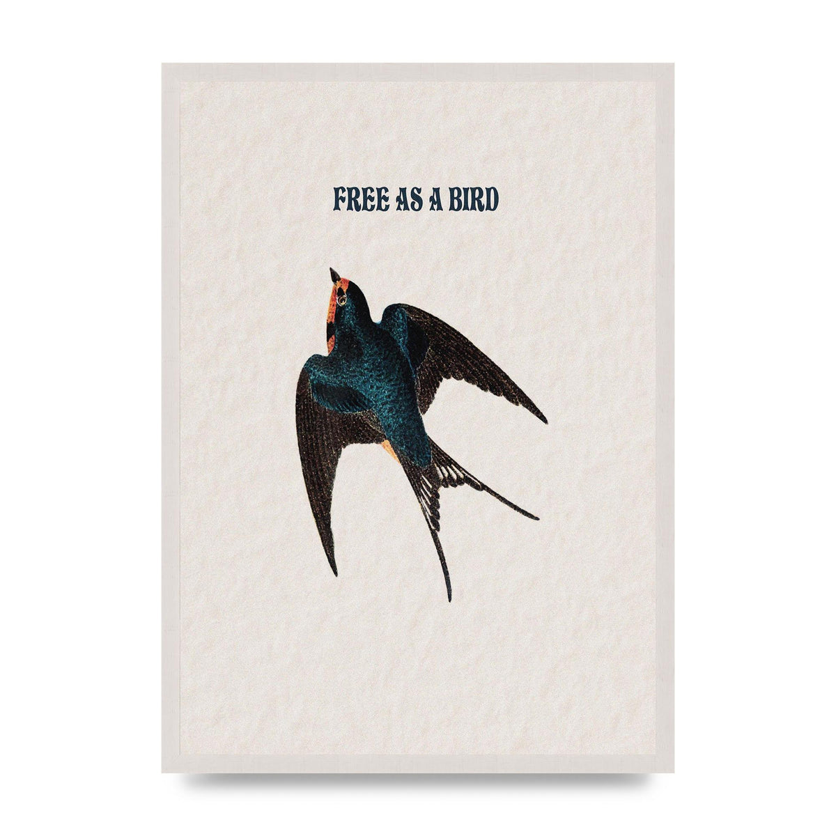 Free As A Bird Illustrative print in an A2 white saw cut grain frame