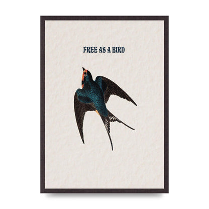 Free As A Bird Illustrative Wall Art - A2 framed