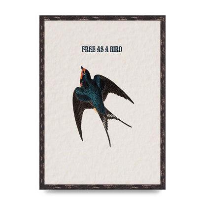 Free As A Bird Illustrative Wall Art - A2 framed