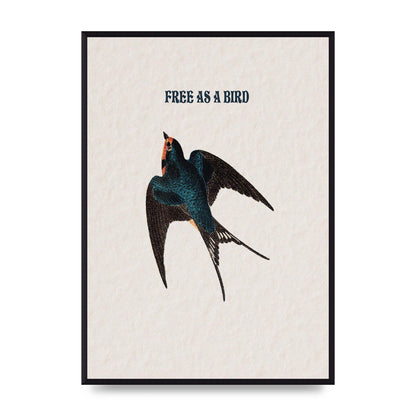 Free As A Bird Illustrative Wall Art - A2 framed