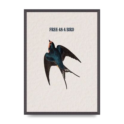 Free As A Bird Illustrative Wall Art - A2 framed