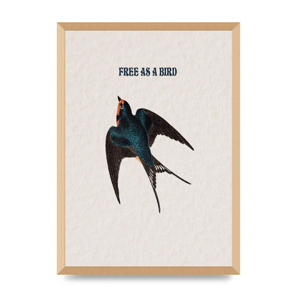 Free As A Bird Illustrative Wall Art - A2 framed
