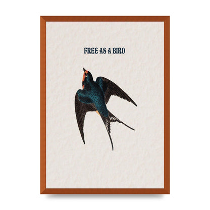 Free As A Bird Illustrative Wall Art - A2 framed