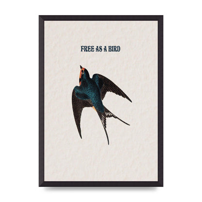 Free As A Bird Illustrative Wall Art - A2 framed