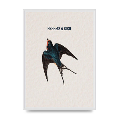 Free As A Bird Illustrative Wall Art - A2 framed