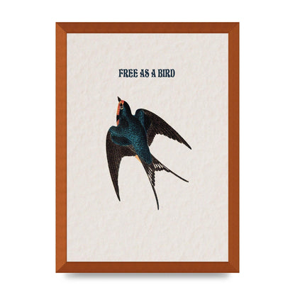 Free As A Bird Illustrative Wall Art - A3 framed